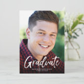 Modern Burgundy Maroon Foto Afstuderen Aankondiging (Staand voorkant)