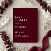 Modern Burgundy Minimalist Wedding Save The Date