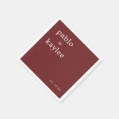 Modern Burgundy minimalist Wedding Servet (Hoek)