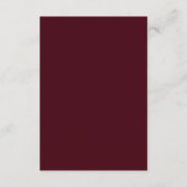 Modern Burgundy Monogram Minimalist Wedding Informatiekaartje (Achterkant)