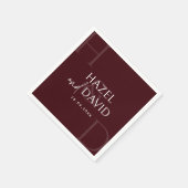 Modern Burgundy Monogram Minimalist Wedding Servet (Hoek)
