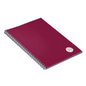 Modern Burgundy Monogram Notitieboek (Rechterzijde)