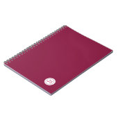Modern Burgundy Monogram Notitieboek (Linkerzijde)