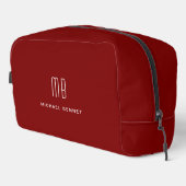 Modern Burgundy Monogram Toilettasje (Rechterhoek)