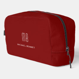 Modern Burgundy Monogram Toilettasje