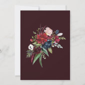 Modern Burgundy Navy Blush Floral Wedding Kaart (Achterkant)