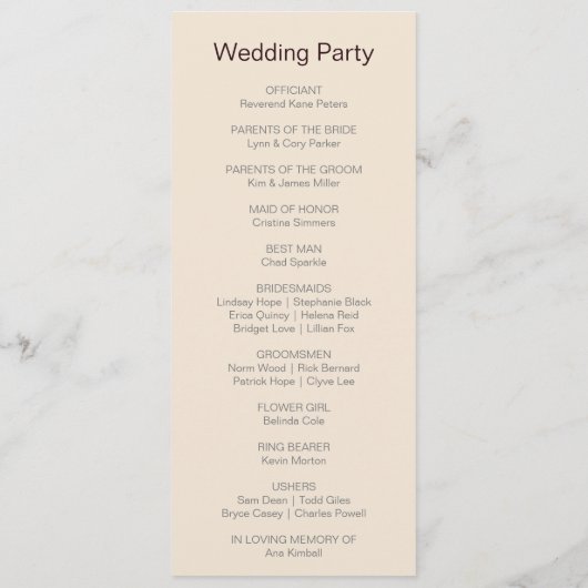 Modern Burgundy Navy Blush Floral Wedding Programm Programmakaart (Achterkant)