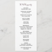 Modern Burgundy Navy Blush Floral Wedding Programm Programmakaart (Achterkant)