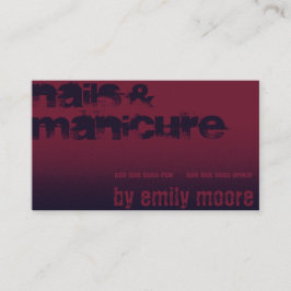 Modern Burgundy Paars Nail Art Designer Manicure Visitekaartje