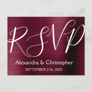 Modern Burgundy Paars RSVP-respons Uitnodiging Briefkaart