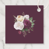 Modern Burgundy Peonies Wedding Welcome Label (Achterkant)