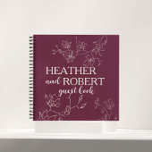 Modern Burgundy persoonlijke Floral Boho Wedding 3 Notitieboek