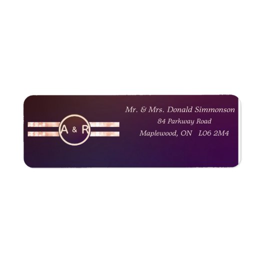 Modern Burgundy Pink Wedding Return Label (Voorkant)