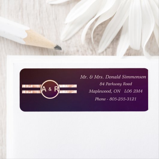 Modern Burgundy Pink Wedding Return Label (Insitu)