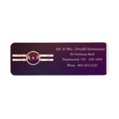 Modern Burgundy Pink Wedding Return Label (Voorkant)