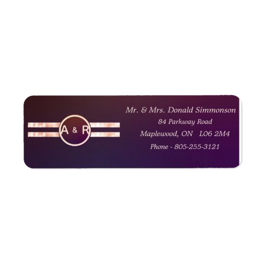 Modern Burgundy Pink Wedding Return Label (Voorkant)