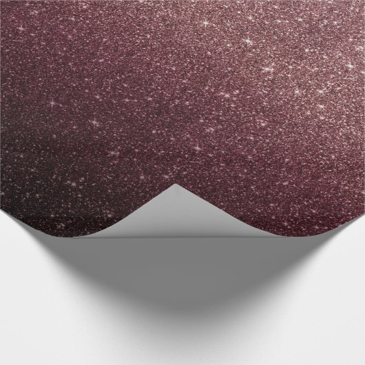 Modern Burgundy Red en Roos Gold Glitter Ombre Cadeaupapier (Hoek)