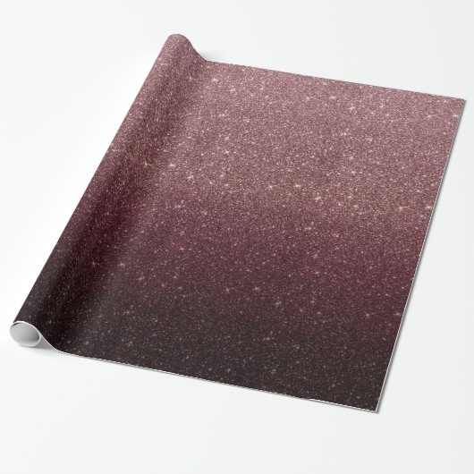 Modern Burgundy Red en Roos Gold Glitter Ombre Cadeaupapier (Uitgerold)