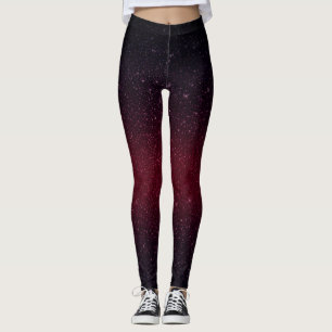 Modern Burgundy Red Faux Glitter Leggings