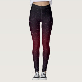 Modern Burgundy Red Faux Glitter Leggings