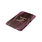 Modern Burgundy Red Gold Agate Geode Chic Monogram Badmat (Gekanteld)