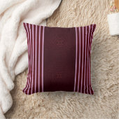 Modern Burgundy Reptile Skin & Stripe Kussen (Deken)