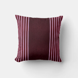 Modern Burgundy Reptile Skin & Stripe  Kussen