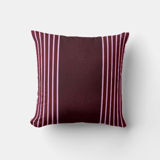 Modern Burgundy Reptile Skin & Stripe Kussen (Voorkant)