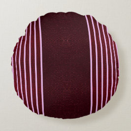 Modern Burgundy Reptile Skin & Stripe  Rond Kussen