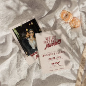 Modern Burgundy Retro Bold Funky Unique Wedding Kaart