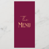 Modern Burgundy Retro Whimsical Fun Wedding menu  (Achterkant)