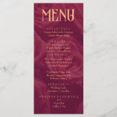Modern Burgundy Retro Whimsical Fun Wedding menu  (Voorkant)