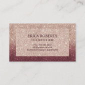 Modern Burgundy Roos Gold Faux Glitter Loyalty (Achterkant)