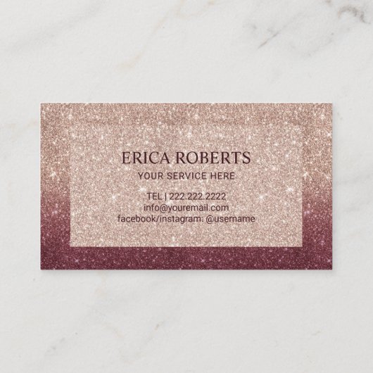 Modern Burgundy Roos Gold Faux Glitter Loyalty (Achterkant)