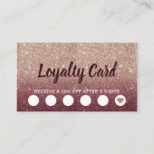 Modern Burgundy Roos Gold Faux Glitter Loyalty (Voorkant)