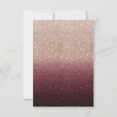 Modern Burgundy Roos Gold Lantern Wedding RSVP Kaartje (Achterkant)