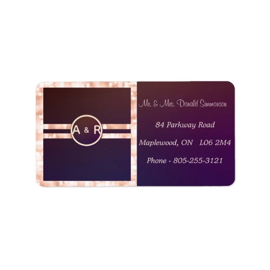 Modern Burgundy Roos Gold Wedding Return Address Etiket (Voorkant)