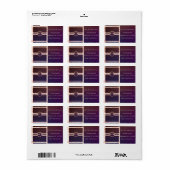 Modern Burgundy Roos Gold Wedding Return Address Etiket (Full Sheet)