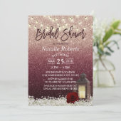 Modern Burgundy Rustic Lantern Vrijgezellenfeest Kaart (Staand voorkant)