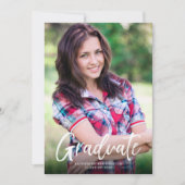 Modern Burgundy Script Photo Afstuderen Aankondiging (Voorkant)