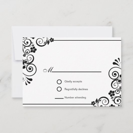Modern Burgundy Silver Gray Floral Wedding RSVP Kaartje (Achterkant)
