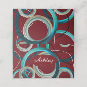 Modern Burgundy Swirl Seating Place Card Plaatskaartje (Buitenkant ongevouwen)