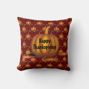 Modern Burgundy THANKSGIVING Pompoen Kussen