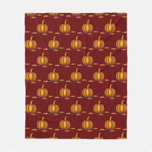 Modern Burgundy | Thanksgiving Pumpkin Fleece Deken (Voorkant)