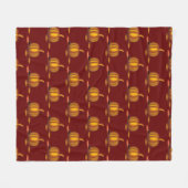 Modern Burgundy | Thanksgiving Pumpkin Fleece Deken (Voorkant (Horizontaal))