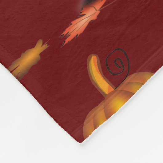 Modern Burgundy | Thanksgiving Pumpkin Fleece Deken (Hoek)