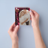 Modern Burgundy Velvet Save the Date Photo Card Flyer (Hand)