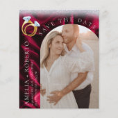 Modern Burgundy Velvet Save the Date Photo Card Flyer (Voorkant)