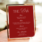 Modern Burgundy Wedding Bar Poster