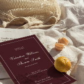 Modern Burgundy Wedding Invitation Kaart